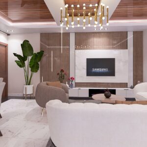 Salon design épuré White & Wood by Yoro Furniture